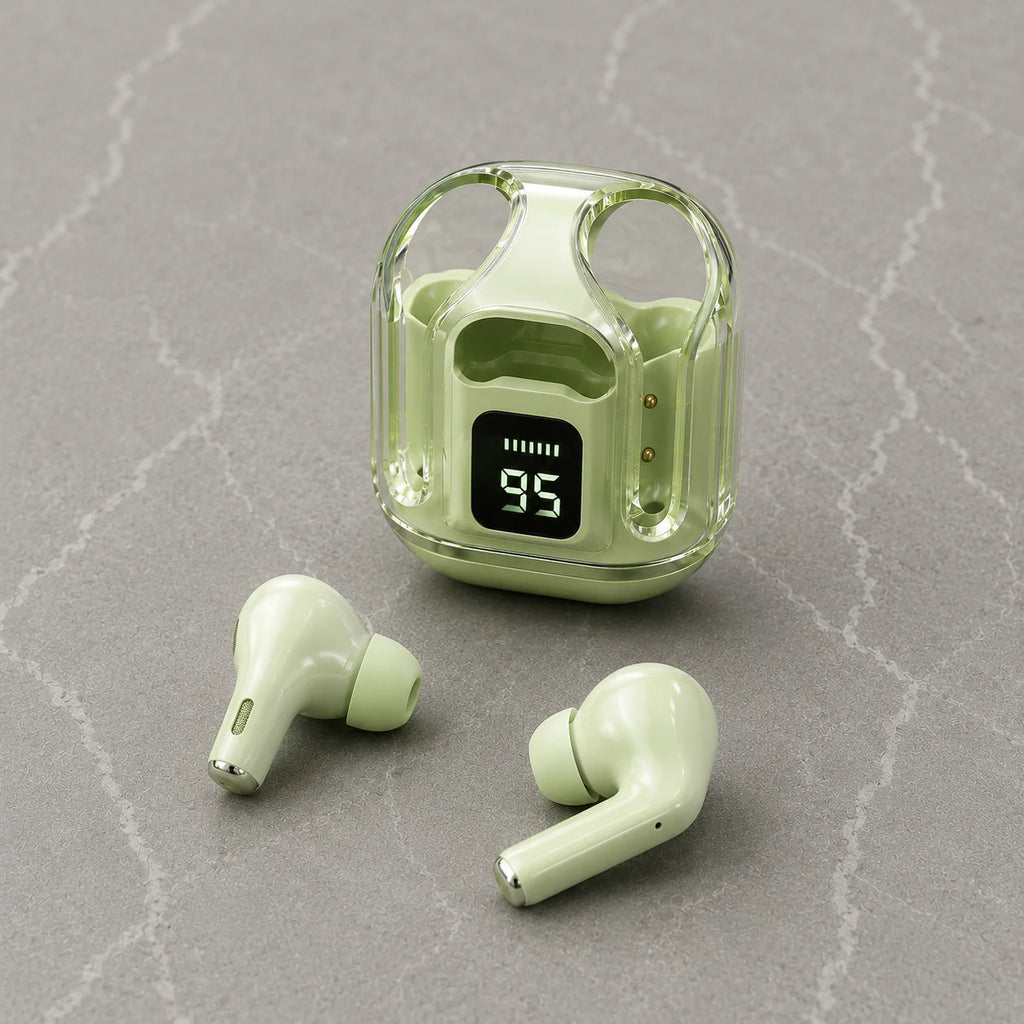 Crystal Mint TWS Earbuds - Premium Sound